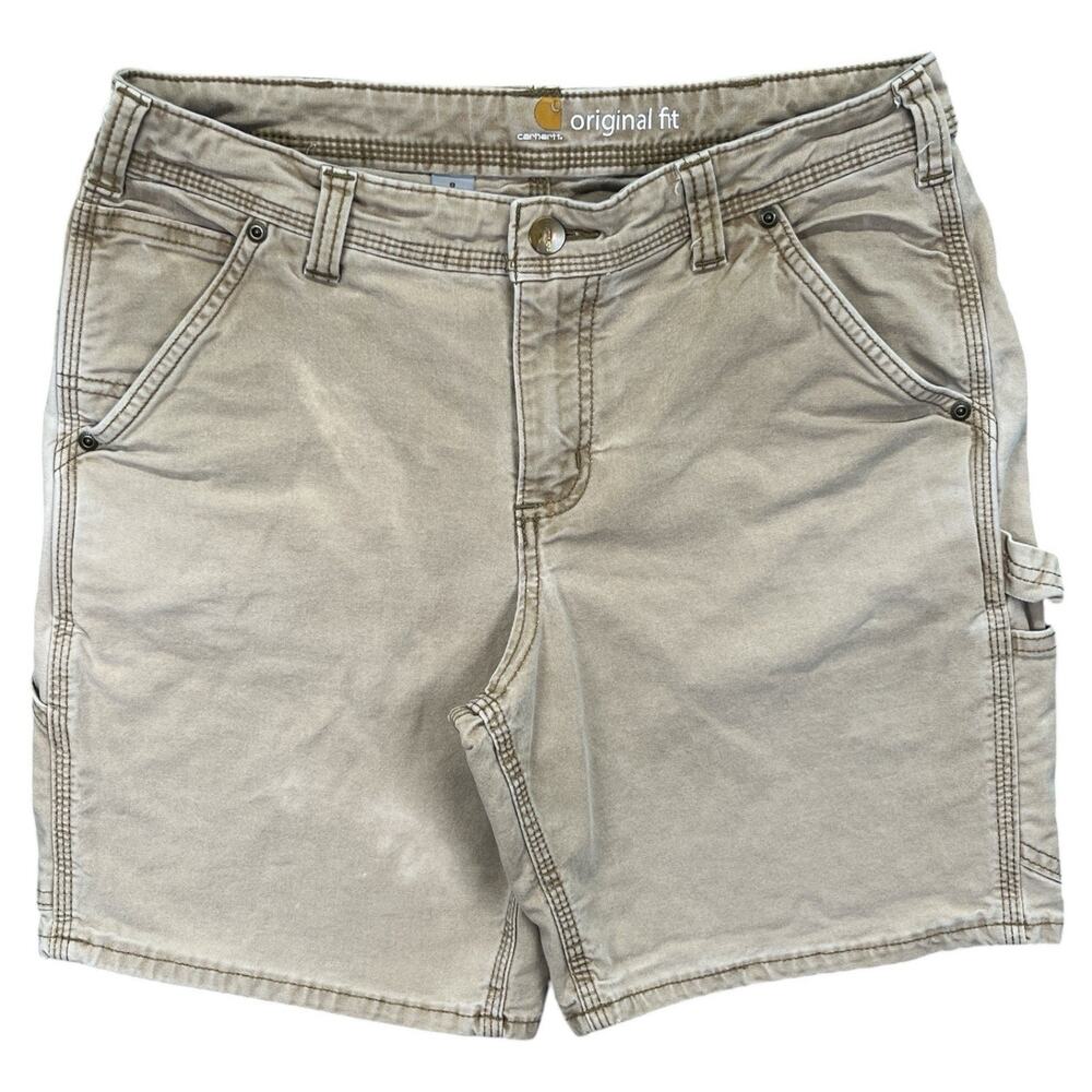 Carhartt Women’s Original Fit Work Shorts Size 8 Khaki Durable Canvas